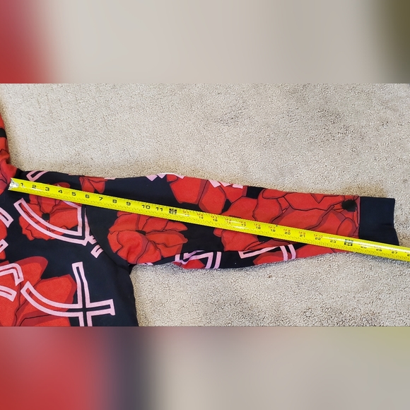 Women's Red Black Bogner Hooded Drawstring Oversized Ski Sweatshirt Small Flaw - Picture 5 of 11